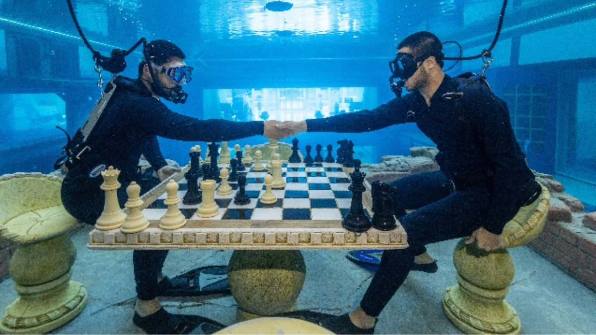 Deep Dive Dubai's Mind-Blowing Fusion: Chess in the Depths of the Ocean!