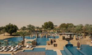 Mesmerizing Desert Sunset: Bab Al Shams' Poolside Paradise Beckons!