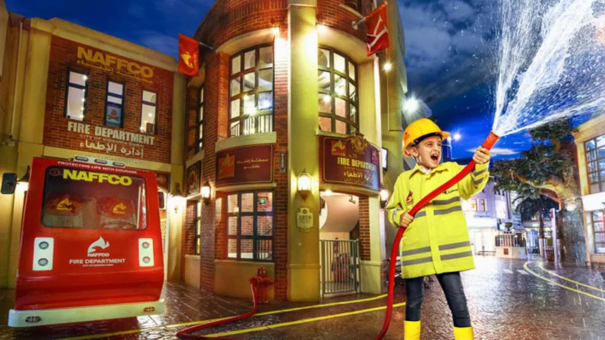 Child in costume role-playing a job at KidZania Dubai Mall
