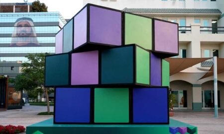 Explore Dubai Knowledge Park's record-breaking Rubik's Cube, a symbol of innovation and knowledge.