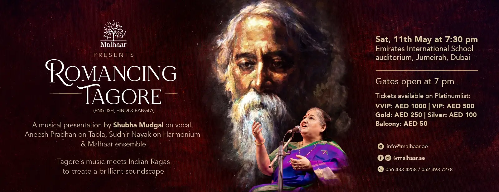 Romancing Tagore Featuring Shubha Mudgal Live in Dubai || Wow-Emirates