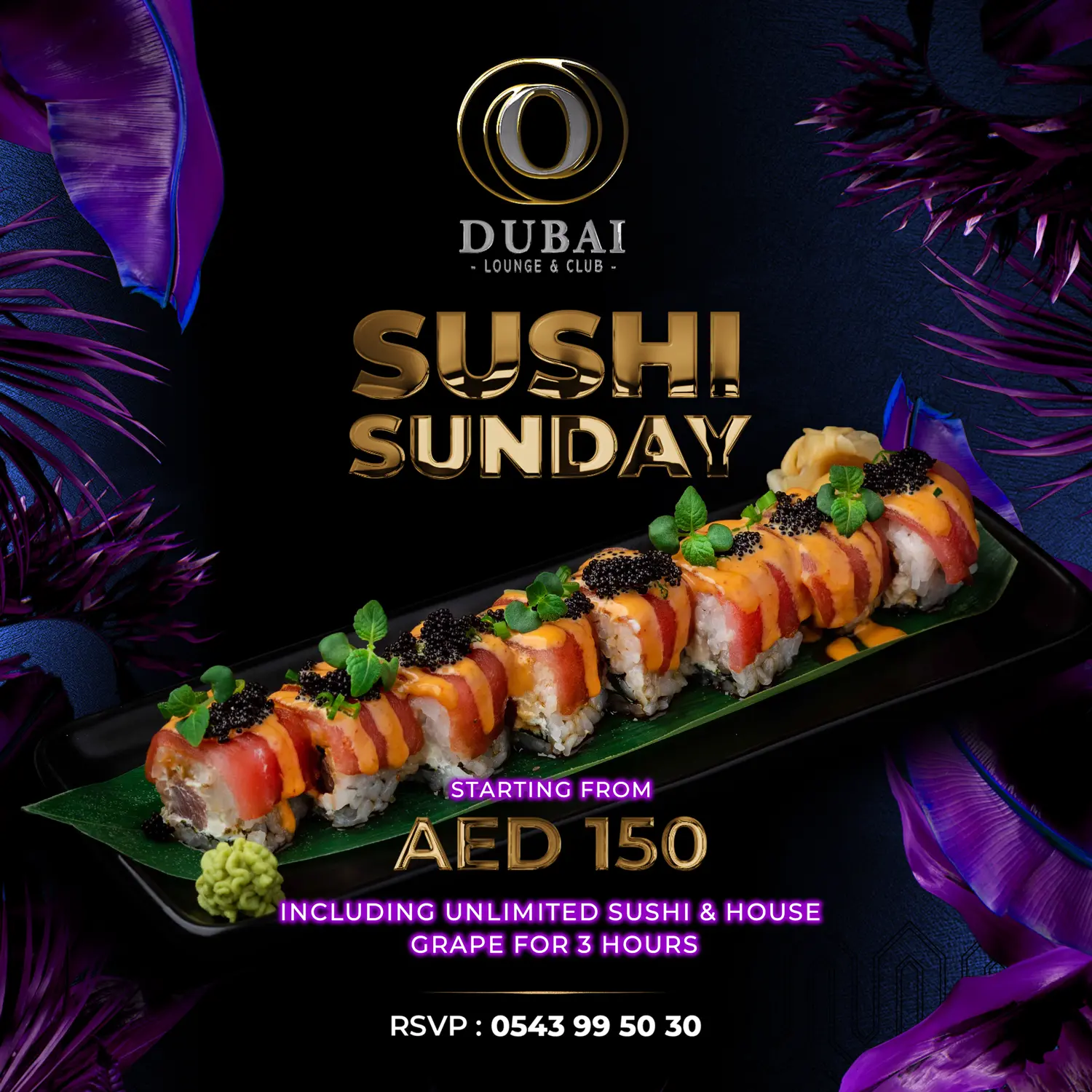 Sushi Sunday At O Dubai - Lounge & Club