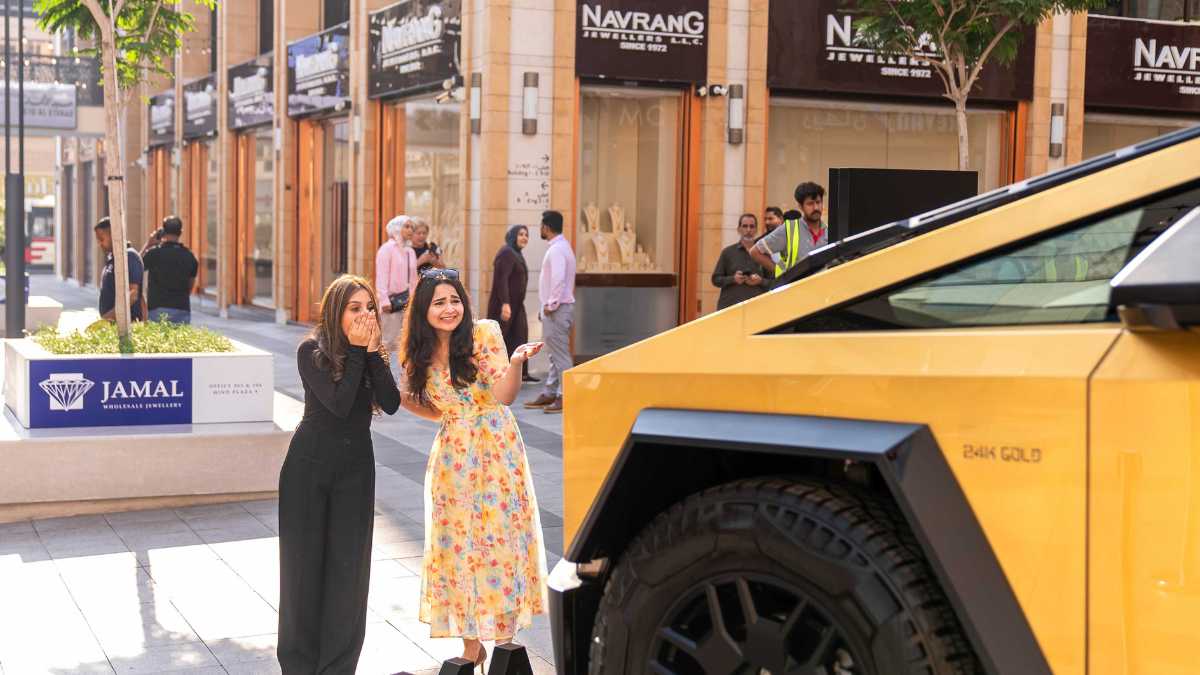 Dubai Gold Souk Extension and Drive Away is the Region’s First 24K Gold Cybertruck