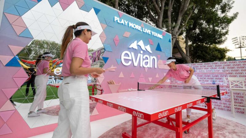 evian Dubai Just Got a Floating Pink Tennis Court