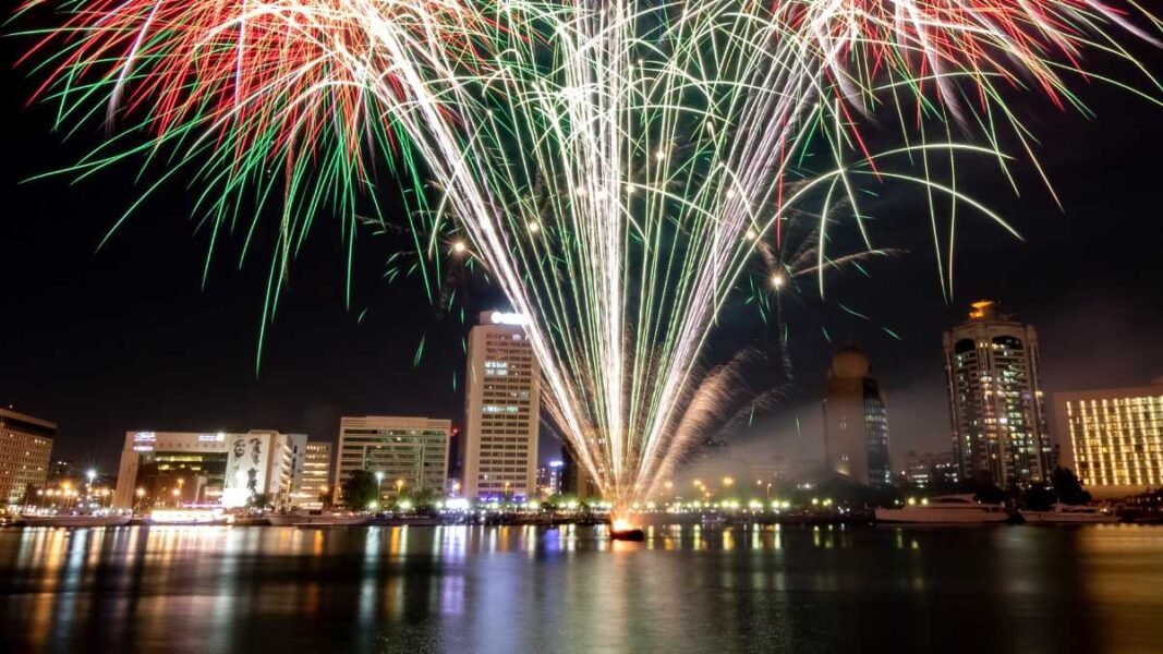 fireworks at Souk Al Seef