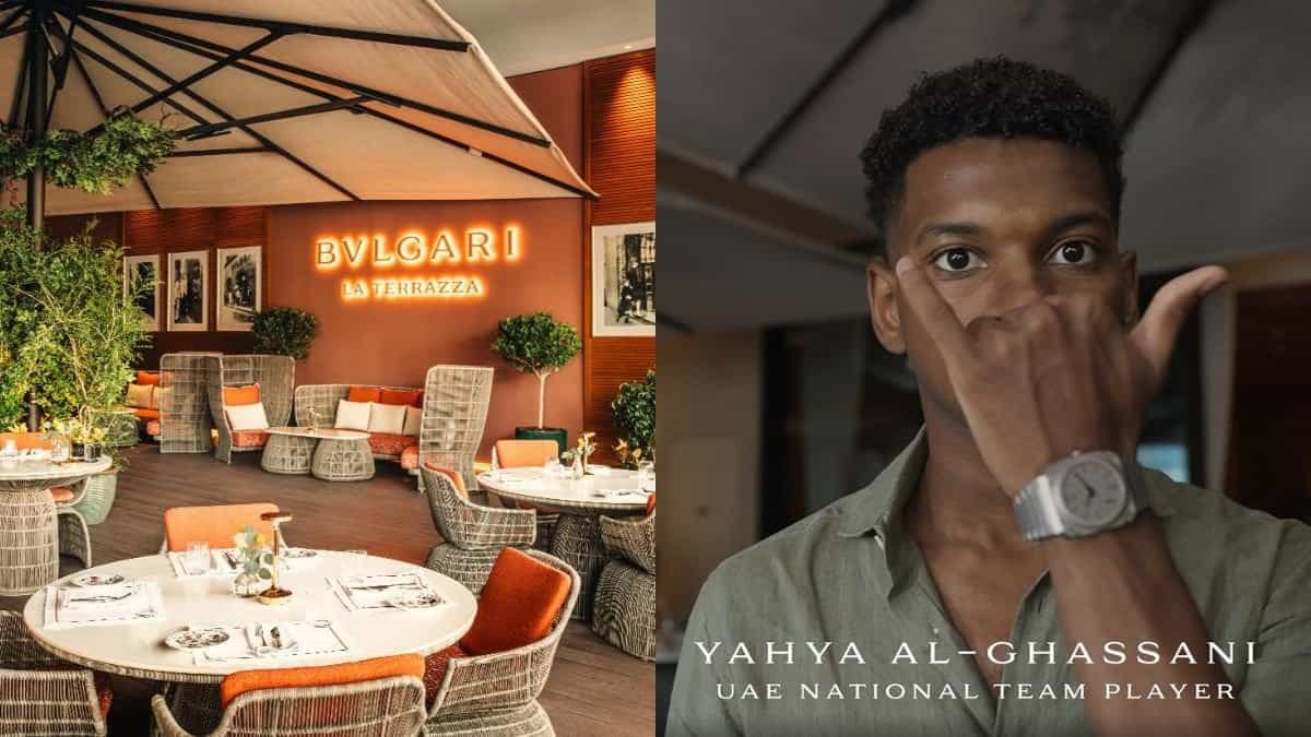 Emirati footballer Yahya Al Ghassani at La Terrazza Bvlgari Resort Dubai