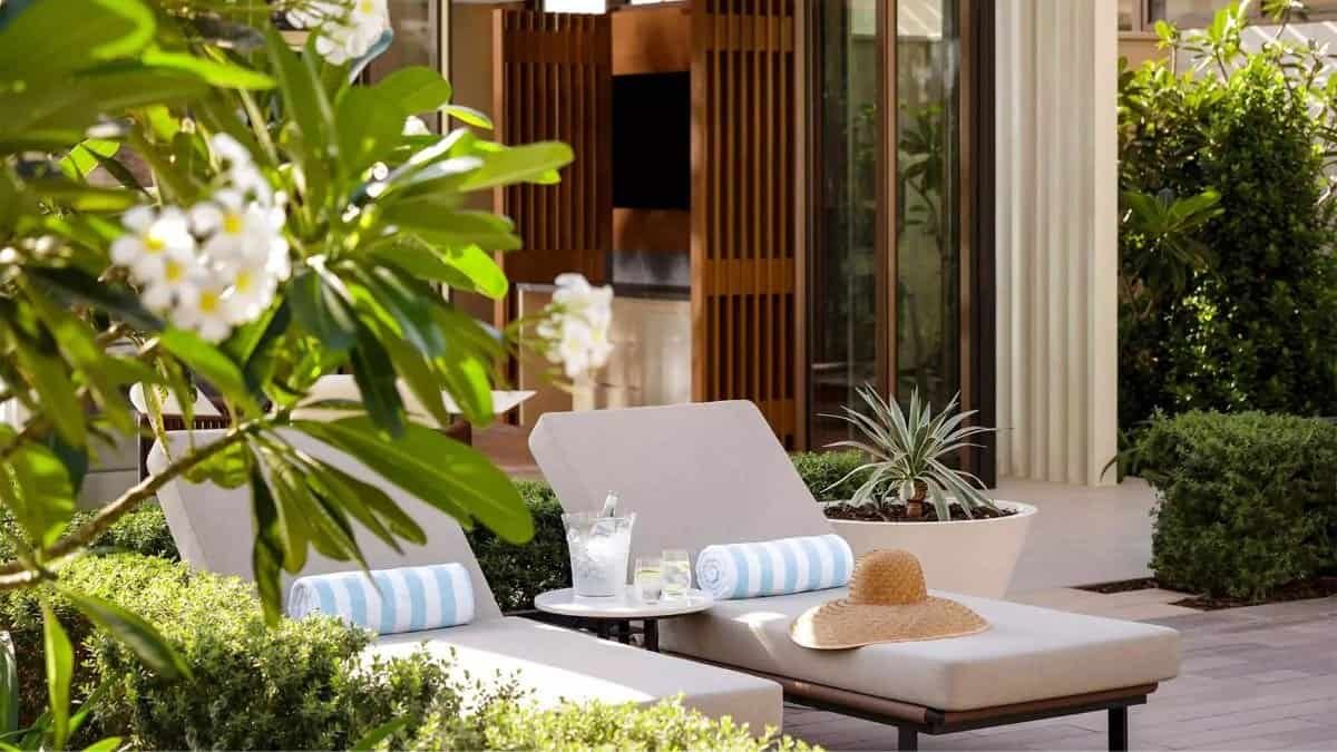 Nobu by the Beach pool terrace facing the sea at Atlantis The Royal