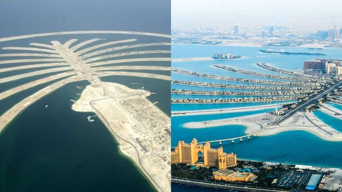 Aerial view of Palm Jumeirah, the man-made island that shows Dubai-it speed of execution
