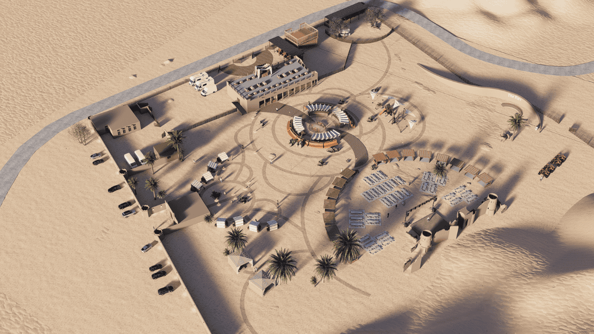 The Fort Lisaili birds eye view of new camp